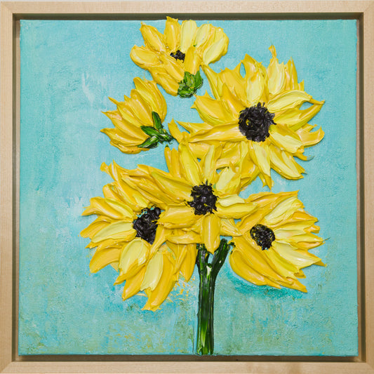 Sunflower Texture Art | Impasto | Thick Texture Art | Eternal Sunshine