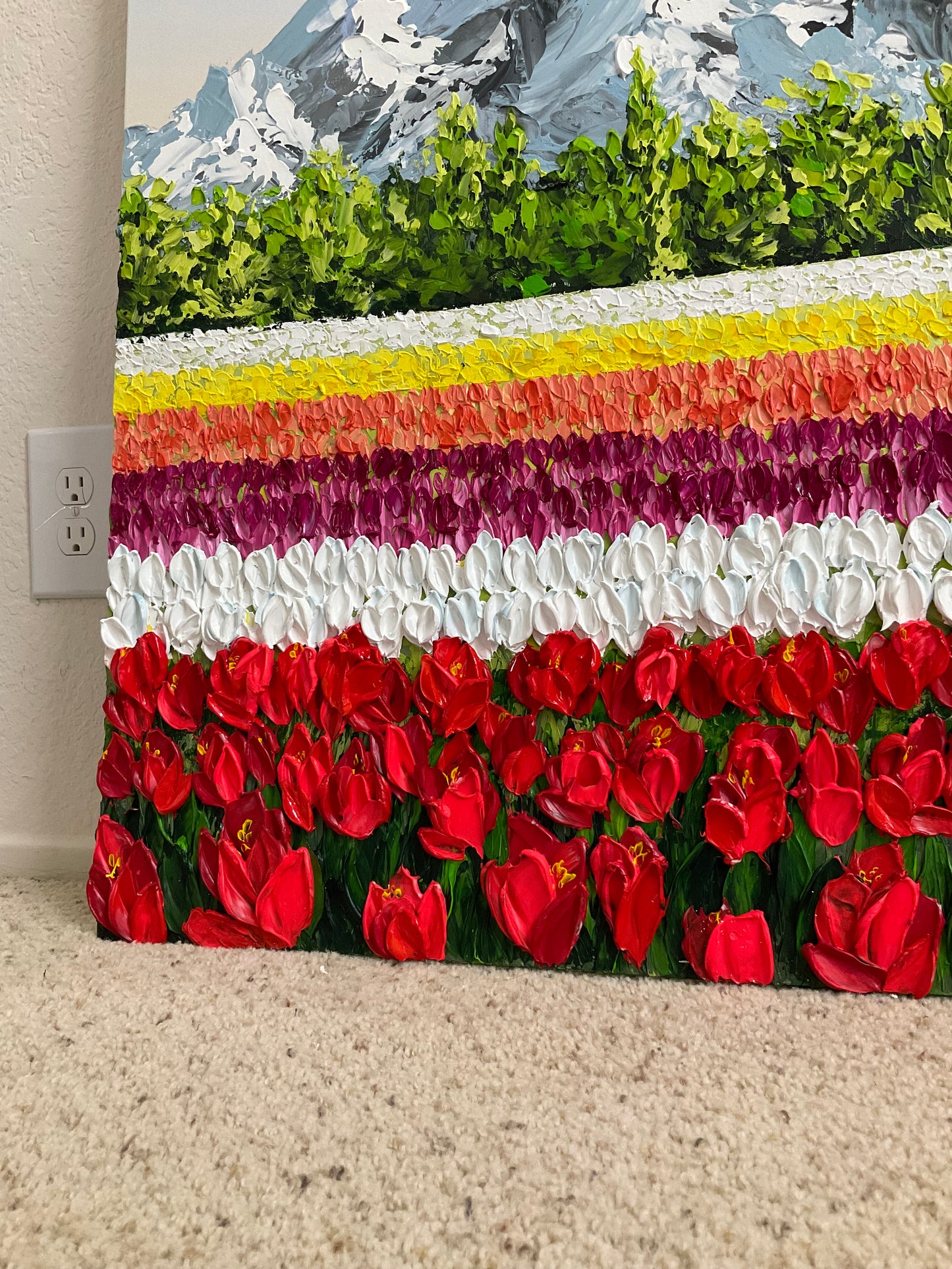 Tulip Affair | Super Thick Texture Art | Impasto