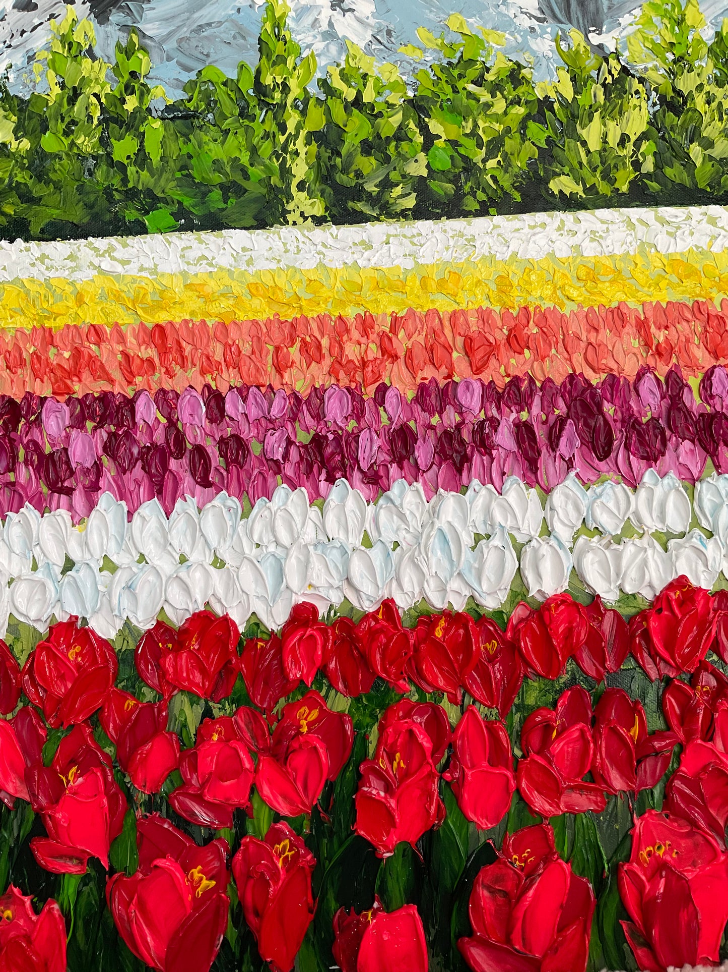 Tulip Affair | Super Thick Texture Art | Impasto