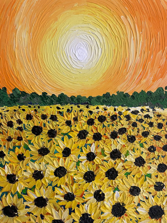 Sunflower Fields | Sunflower Painting | Abstract Art